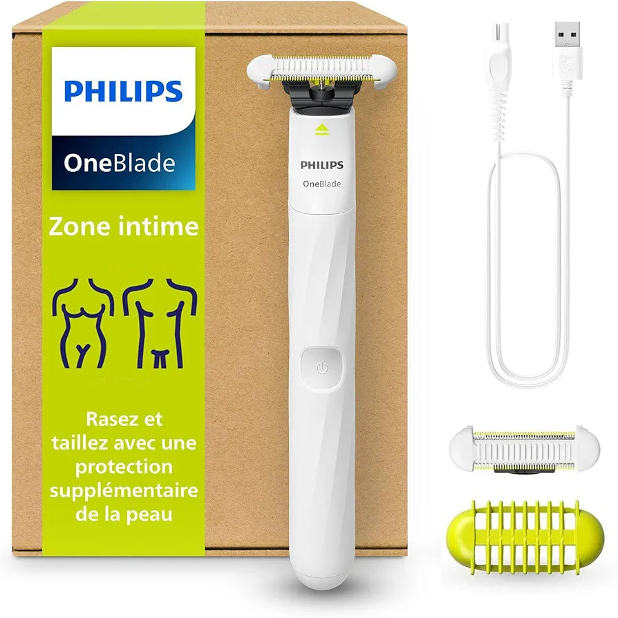 Philips OneBlade Intimate, Intimate Shave, Trim and Shave with Extra Skin Protection, Close and Comfortable Shave - Not Completely Naked, Model QP1924/30