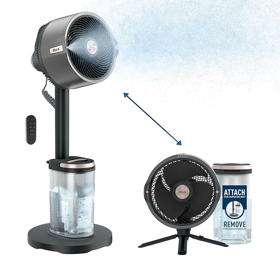 Shark FlexBreeze ProMist Portable Misting Fan Indoor Outdoor Black