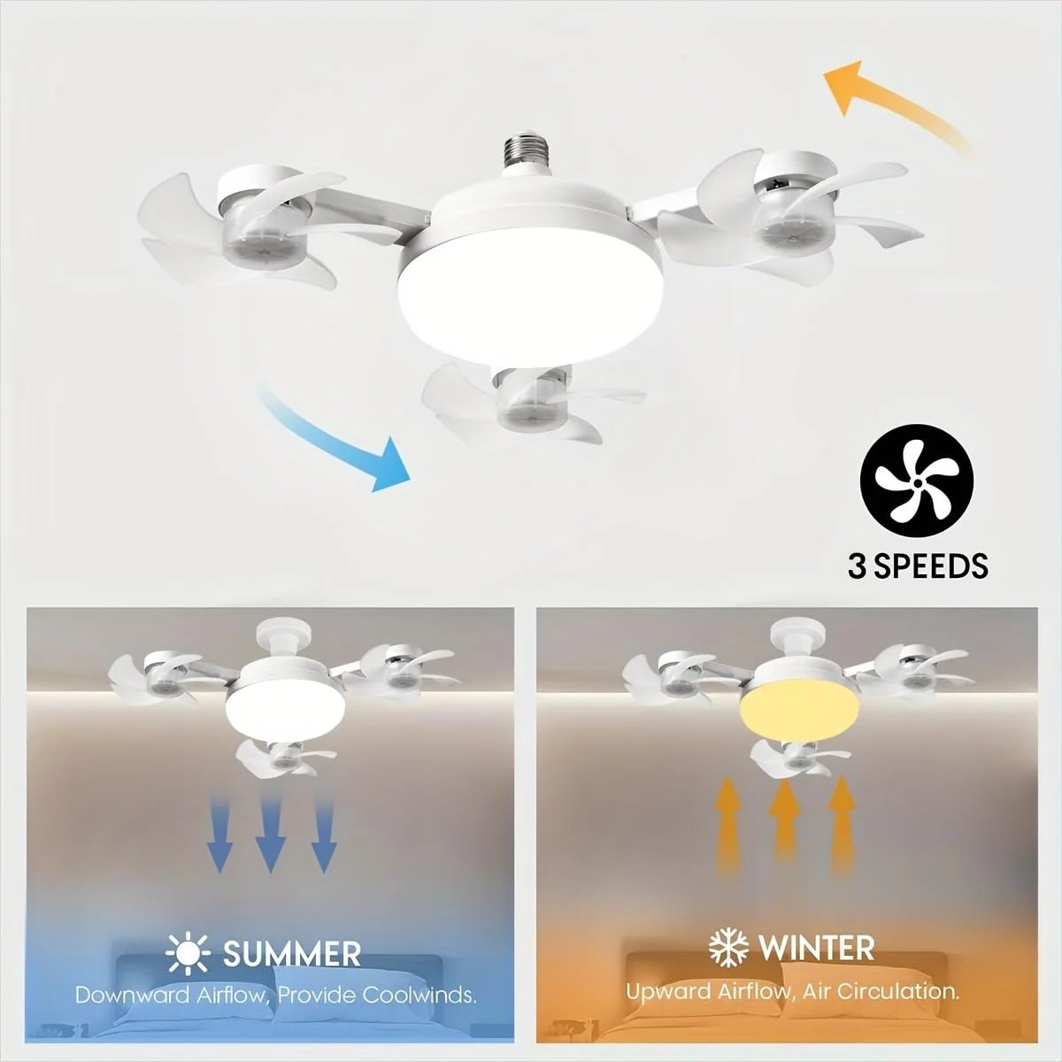 🎖️10K+ SOLD LAST WEEK! - 🏆🚁 2026 New Plug-In Smart Ceiling Fan Light