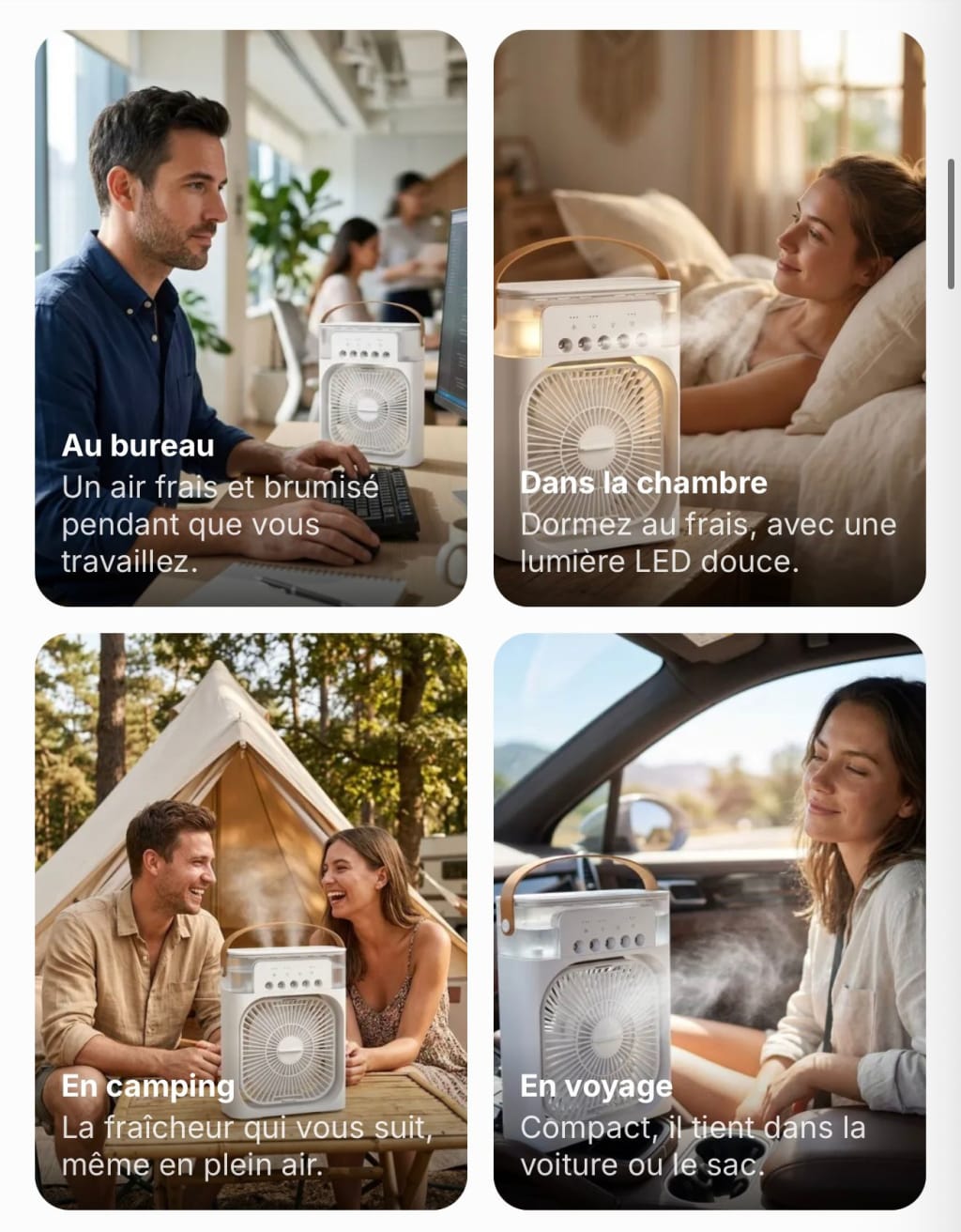 Ventilateur 3-en-1 | Rafraîchit, humidifie et parfume l’air