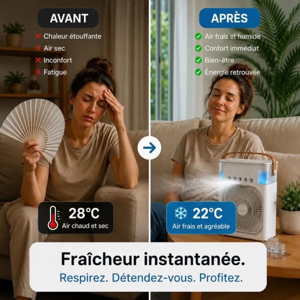 Ventilateur 3-en-1 | Rafraîchit, humidifie et parfume l’air